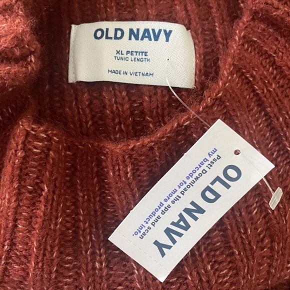 NWT Old Navy Mock-Neck Rib-Knit‎ Tunic Sweater Rust Womens Size XLP (H) - Picture 4 of 5